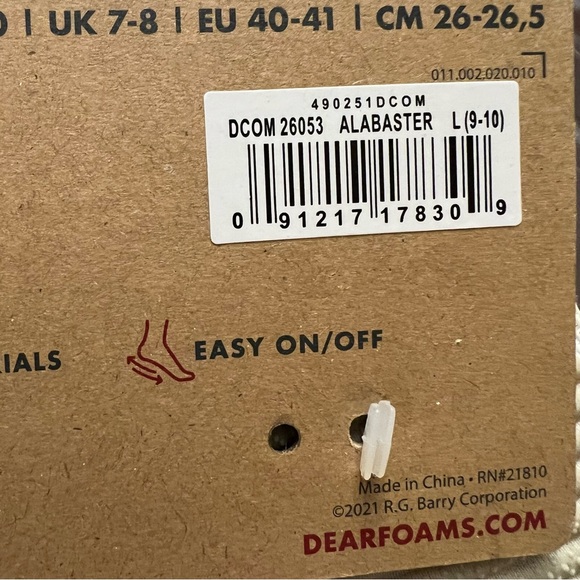 Dearfoams bridal White Fuzzy slide Slippers with Gold 'I DO' ring large 8-10 - Picture 10 of 10